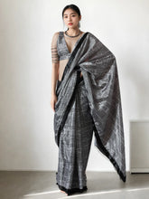 Chinon Digital Print Ready To Wear Saree With Blouse Piece-MWB-VP5018-GREY